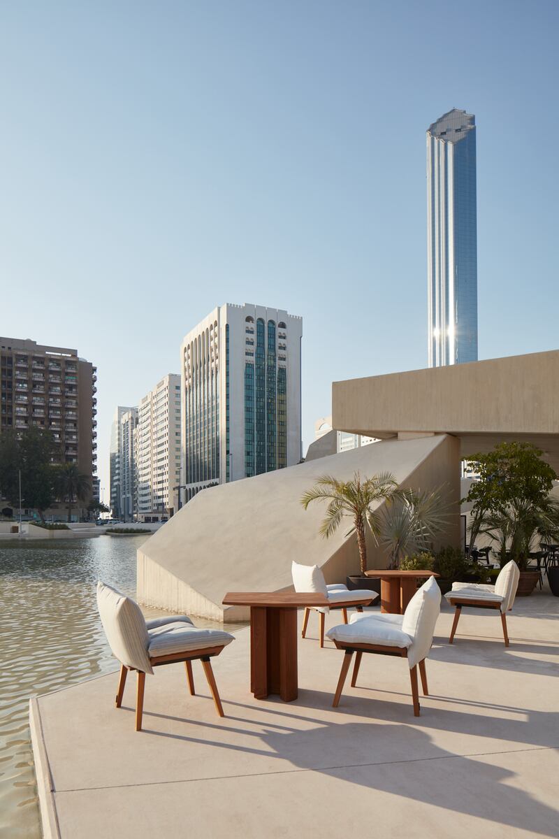 The outdoor seating area at Erth in the Qasr Al Hosn compound in Abu Dhabi. All photos: Erth