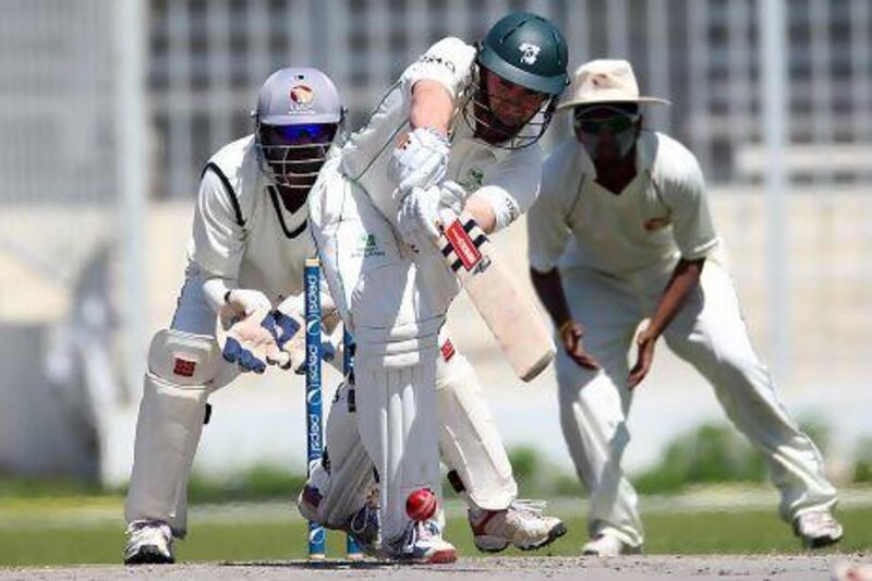 Ireland captain William Porterfield struck an unbeaten 101 on Friday in their ICC Intercontinental Cup match at Sharjah Cricket Stadium against the UAE, which ended in a draw.