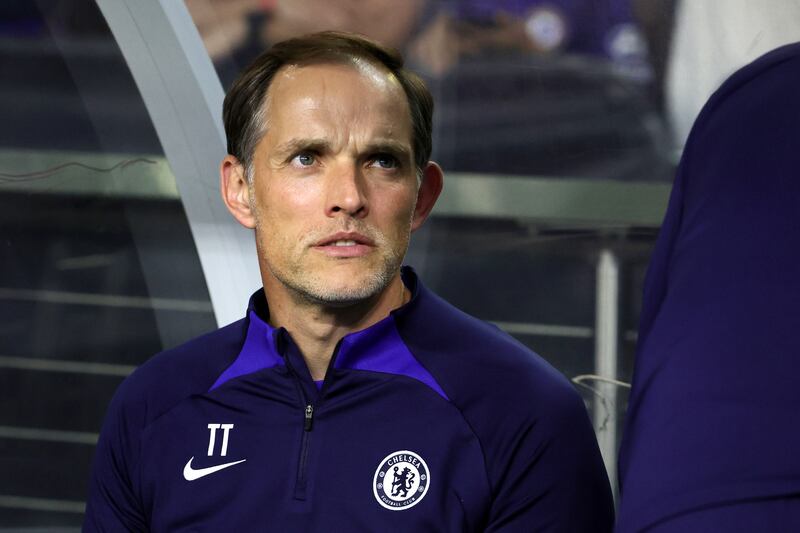 Chelsea manager Thomas Tuchel looks on prior to the match between Chelsea and Club America. AFP
