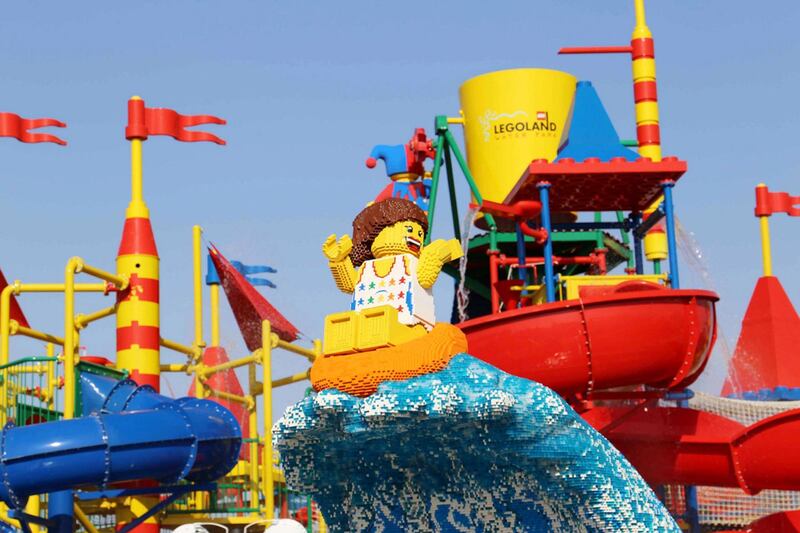 Legoland Water Park is one of several parks operated by DXB Entertainments. The company grew the number of visitors to its theme parks in the second quarter as it sought to attract more tourists. Courtesy Dubai Parks and Resorts