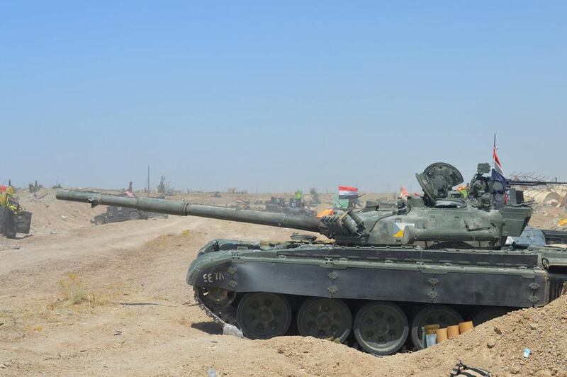 An Iraqi security forces tank is seen near Fallujah on June 3, 2016. Reuters