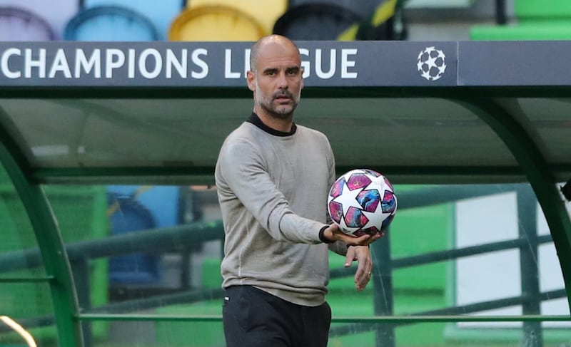 Manchester City manager Pep Guardiola during the match. Reuters