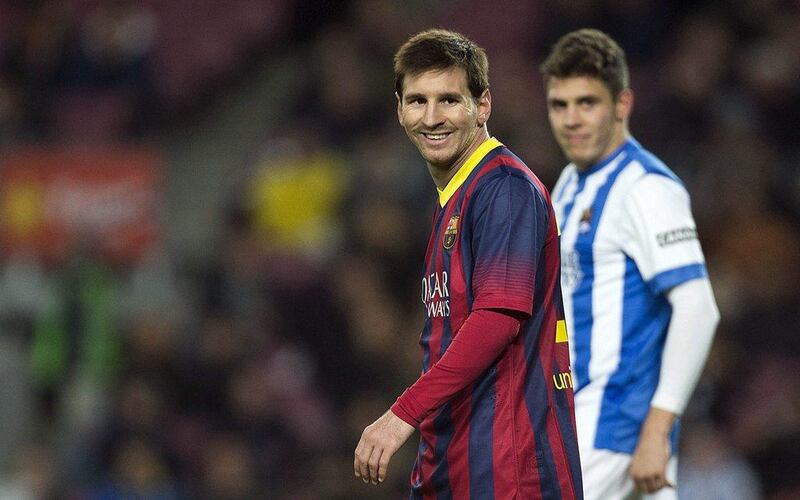Lionel Messi scored two goals for Barcelona on Sunday night. Alejandro Garcia / EPA  