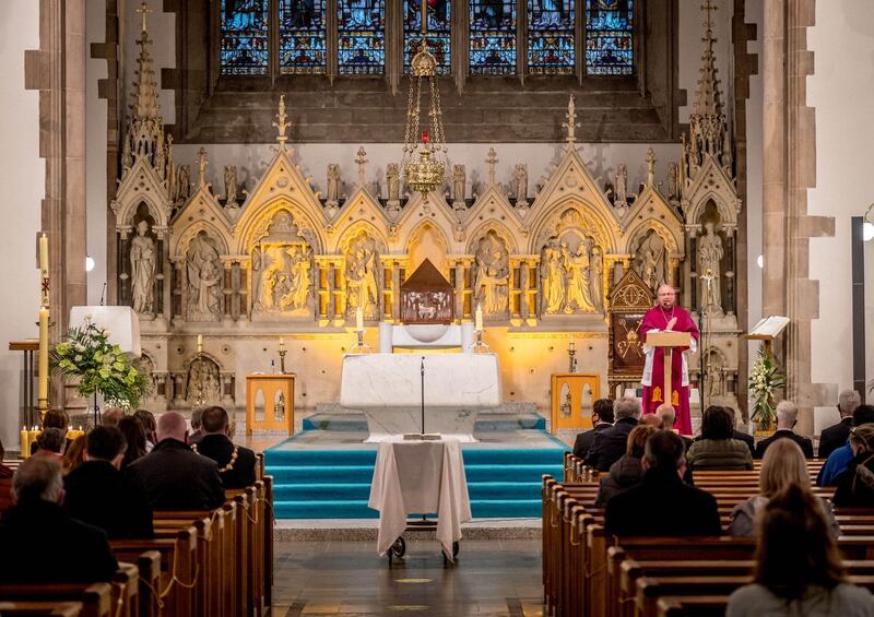 John Hume lies at rest in St Eugene's Cathedral. Getty Images