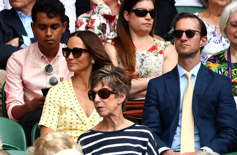Pippa Middleton in the Royal Box during  Wimbledon 2019. Getty