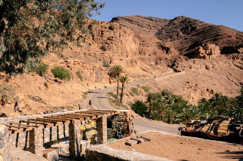 Issy Valley Improvement, Ait Mansour, Morocco. While improving the palm orchards and water reservoirs, trails and facilities for tourists were also upgraded in the first phase of a larger project for the valley.