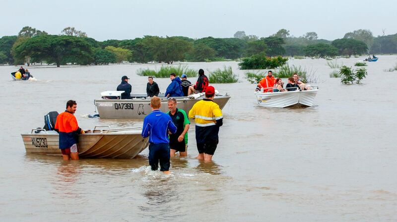 Residents are evacuated from Townsville as the recent downpour in Australia's tropical north has seen some areas get a year's worth of rainfall in a week. AFP