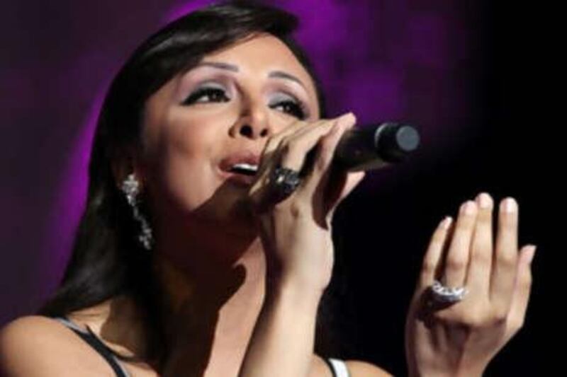 Angham performs for a packed house at the Al Raha Theatre in Abu Dhabi.