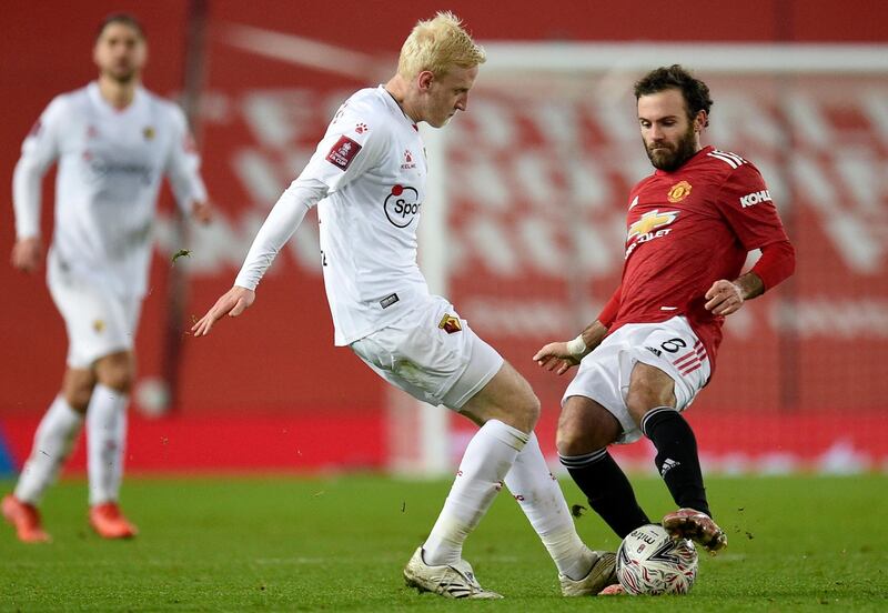 Will Hughes, 6 - Struggled to impose himself in the middle in the first-half as United dominated, but he asked questions with his deliveries into the box and almost assisted the leveller when his seemingly under-hit free-kick was nearly converted by Adam Masina. EPA