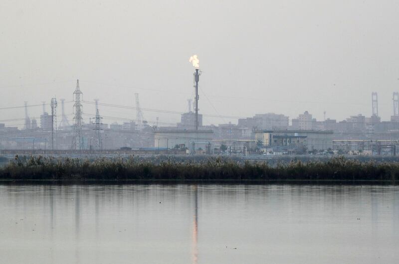 Petroleum and Natural Gas company factories by a salt lake in the Wadi Al Qamar area of western Alexandria, Egypt. Reuters