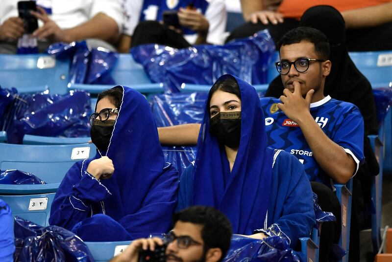 Al Hilal fans inside the stadium before the match. Reuters
