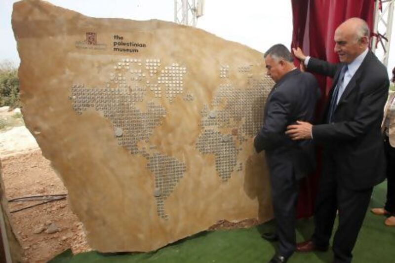 The unveiling of the cornerstone of the new Palestinian Museum in the Bir Zeit district of the West Bank city of Ramallah.