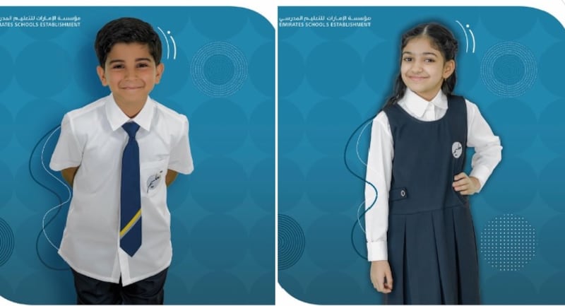 Uniforms of the new academic year at public schools have been unveiled. Photo: Emirates Schools Establishment
