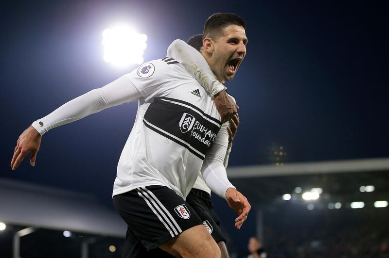 Aleksandar Mitrovic celebrates his second goal against Southampton. Getty Images