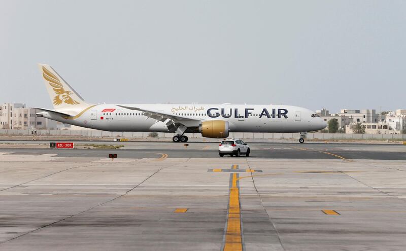 Gulf Air's first Boeing 787-9 Dreamliner arrives at Bahrain International Airport in Muharraq, Bahrain April 27, 2018. REUTERS/Hamad I Mohammed