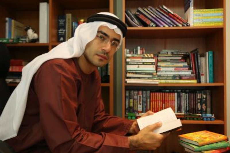 DUBAI, UNITED ARAB EMIRATES Ð July 19: Wael Al Sayegh, Emirati poet and author at his villa in Jafflia area in Dubai. He translated the works of Bafta winning UK martial arts expert Geoff Thompson into Arabic. (Pawan Singh / The National) For Arts & Life
