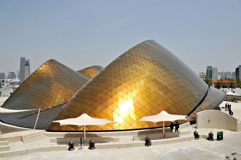 The UAE pavilion is pictured at the site of the World Expo 2010 in Shanghai on April 29, 2010.  AFP Photo / Philippe Lopez