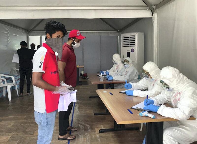 Patients being screened, tested for the coronavirus on a Dubai street corner in Naif. Courtesy: Medeor Hospital, Dubai 