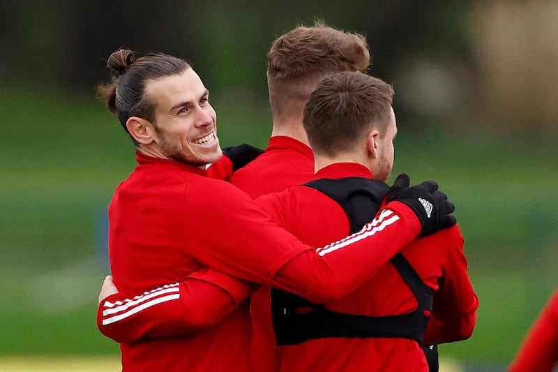 Gareth Bale and teammates during training. Reuters