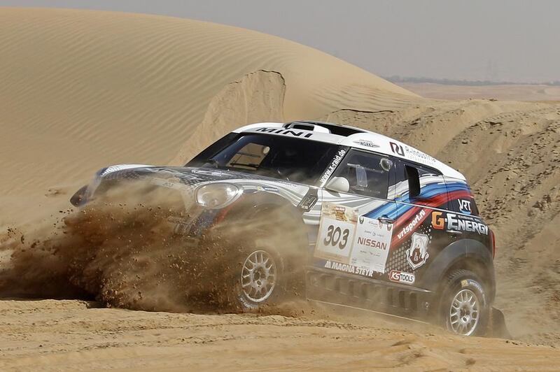 Vladimir Vasilyev in action on Day 2 of the 2015 Abu Dhabi Desert Challenge. Photo Courtesy: Abu Dhabi Desert Challenge 