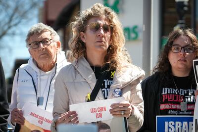 Julie Paris attends a vigil in Squirrel Hill for hostages still being held by Hamas