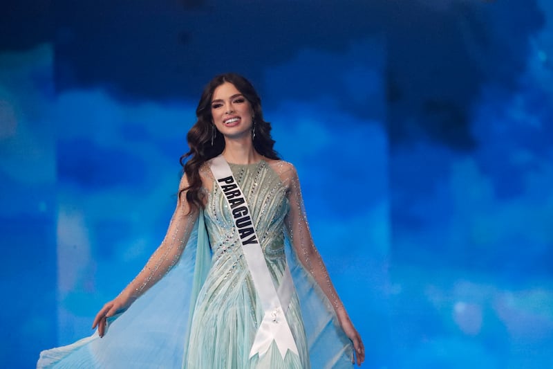 Paraguay's Nadia Ferreira poses during the final round of the 70th Miss Universe pageant. AP Photo