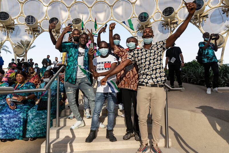 Live music from Sierra Leone artists performed at Expo 2020, Al Wasl Plaza, with dignitaries present from Sierra Leon.(Photo: Antonie Robertson / The National)
