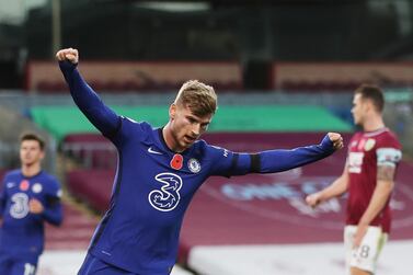 Timo Werner has scored five goals in his first 10 games for Chelsea. EPA