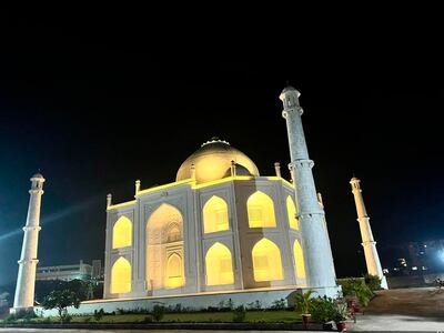 A house resembling India’s Taj Mahal monument built by Indian businessman Anand Prakash Chouksey. AP