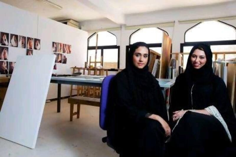 Sorbonne museum studies master's students Alia Lootah, left, and Mona Al Gurg, who have recently returned from internships in Paris.