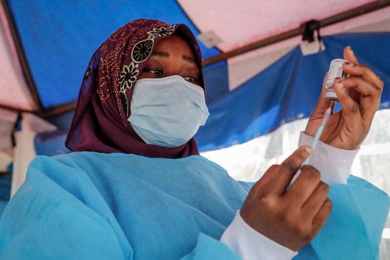 Vaccinations are prepared at a health centre in Nairobi, Kenya. AP 