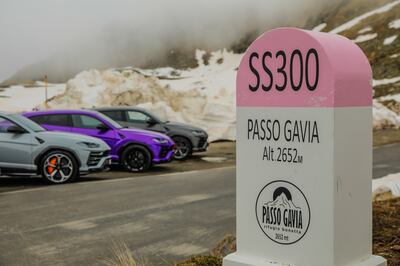 Duragoti took off from Passo Gavia, 2,652m (8,700 feet) above sea level. Photo: Lamborghini