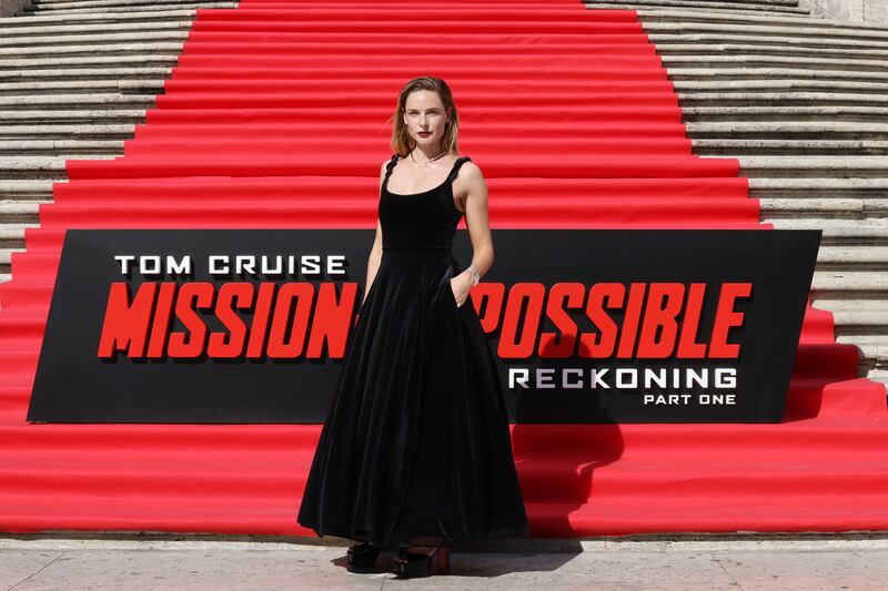 Actress Rebecca Ferguson on the Spanish Steps