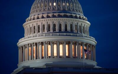 (FILES) In this file photo taken on February 06, 2018 The US Capitol Building is seen at dusk in Washington, DC. Armenia rejoiced but Turkey was furious on October 30, 2019 after the US House of Representatives passed a historic resolution recognizing mass killings of Armenians a century ago as genocide. With tensions already high over Turkey's assault on Kurdish-controlled areas of northern Syria, US lawmakers voted 405 to 11 on Tuesday in support of the measure to "commemorate the Armenian Genocide through official recognition and remembrance."The move was a first for the US Congress, where similar measures with such direct language have been introduced for decades but never passed.
 / AFP / SAUL LOEB
