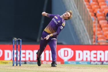 Lockie Ferguson of Kolkata Knight Riders bowls during match 13 of the Tata Indian Premier League between the Gujarat Titans and the Kolkaya Knight Riders held at the Narendra Modi Stadium in Ahmedabad on the 9th April 2023

Photo by: Vipin Pawar / SPORTZPICS for IPL