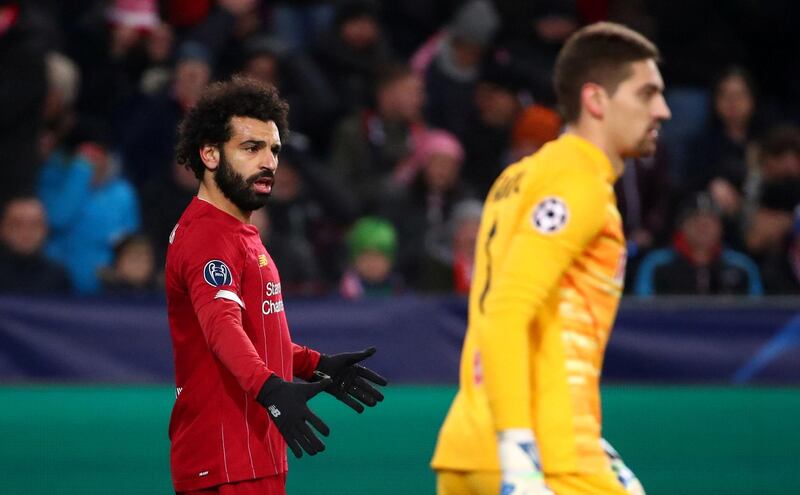 Liverpool's Mohamed Salah in action against RB Salzburg. Reuters