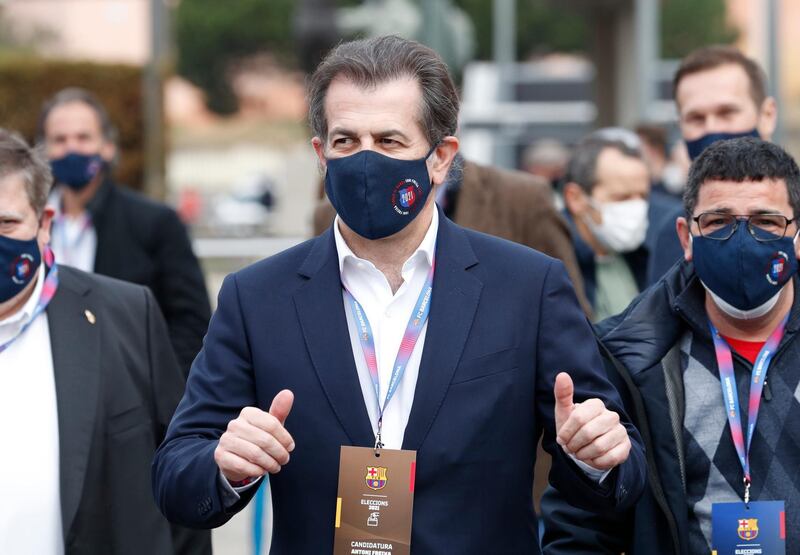 Candidate Toni Freixa outside Camp Nou. Reuters
