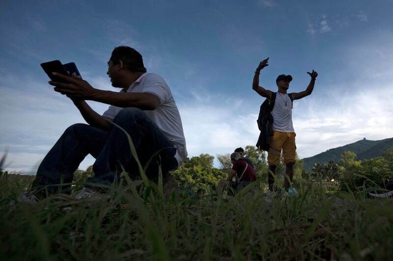 Nicaraguan migrants taking part in a caravan heading to the US. AFP