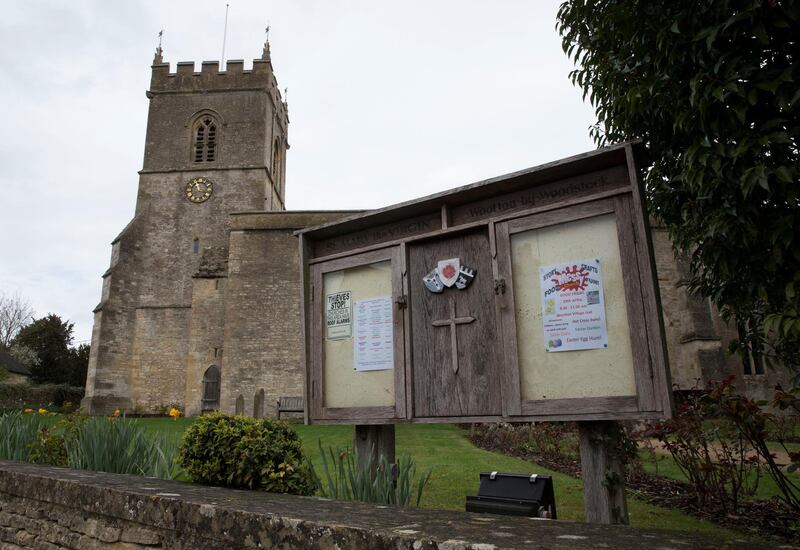 WOOTTON, OXFORDSHIRE, UK. 5th April 2019. The village church in  Wootton, United Kingdom, where businessman Arif Naqvi has his Wootton Place estate.  Stephen Lock for the National . Words: Paul Peachey. 