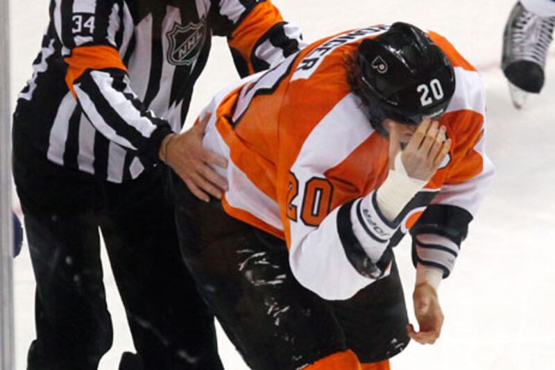 The season is over for Chris Pronger, the Philadelphia Flyers captain, who has been complaining of headaches and dizziness.