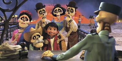 FAMILY REUNION -- In Disney•Pixar’s “Coco,” Miguel (voice of newcomer Anthony Gonzalez) finds himself magically transported to the stunning and colorful Land of the Dead where he meets his late family members, who are determined to help him find his way home. Directed by Lee Unkrich (“Toy Story 3”), co-directed by Adrian Molina (story artist “Monsters University”) and produced by Darla K. Anderson (“Toy Story 3”), Disney•Pixar’s “Coco” opens in U.S. theaters on Nov. 22, 2017. Disney•Pixar