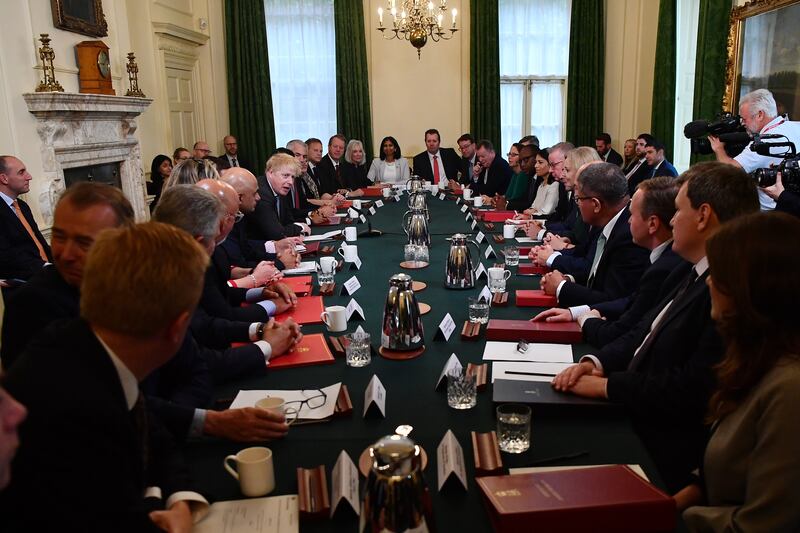 Mr Johnson speaks during the first post-reshuffle cabinet meeting in Downing Street, on September 17.
