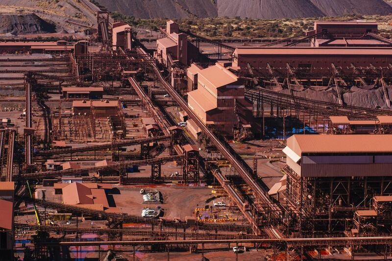 The iron ore processing plant stands at the Sishen open cast mine, operated by Kumba Iron Ore Ltd., an iron ore-producing unit of Anglo American Plc, in Sishen, South Africa, on Tuesday, May 22, 2018. Kumba Iron Ore may diversify into other minerals such as manganese and coal as Africa’s top miner of the raw material seeks opportunities for growth and to shield its business from price swings. Photographer: Waldo Swiegers/Bloomberg