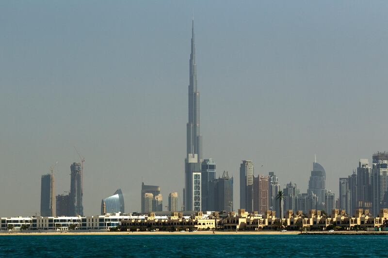 The Burj Khalifa among the city skyline seen from offshore in Dubai on January 12, 2012. Christopher Pike / The National

For story by: none
