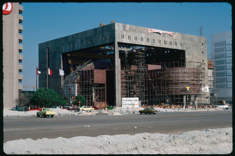 Photograph by Stephen Finch of the headquarters for Dubai Municipality under construction in 1977