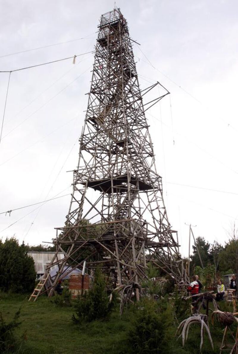 The Estonian all-wood version of the Eiffel Tower in Tallnin. Raigo Pajula / AFP Photo