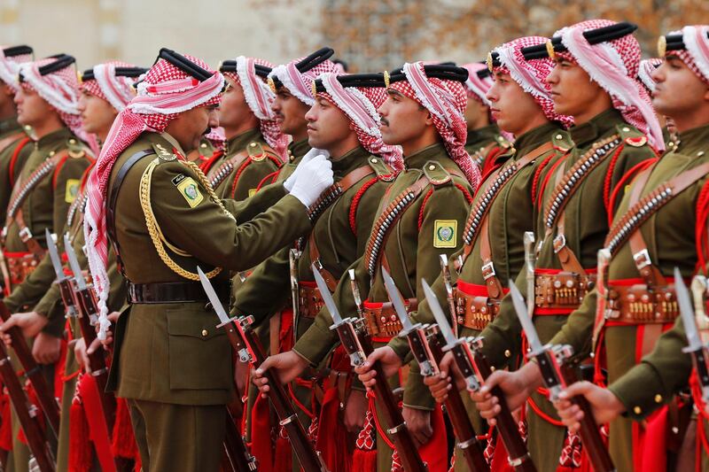 Jordanian Bedouin guards of honour prepare ahead of the arrival of Bulgarian President Rumen Radev and his wife Desislava at the Royal Palace in Amman, Jordan. Reuters