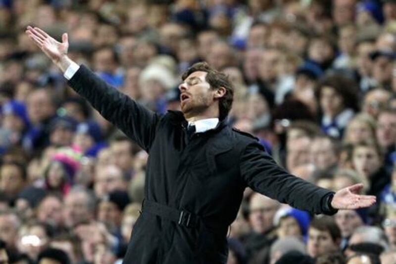 Chelsea's manager Andre Villas-Boas reacts as he watches his side play Valencia during their Champions League group E soccer match  at Stamford Bridge Stadium in London, Tuesday, Dec. 6, 2011. (AP Photo/Matt Dunham)
