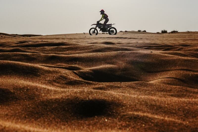 Hayley O'Connor speeds through the desert heat.