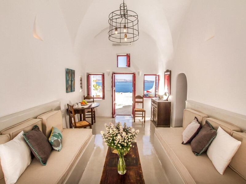3. Elegant on the inside, and unique on the outside, this Santorini cave house with an outdoor plunge pool is one of Airbnb's most wishlisted.